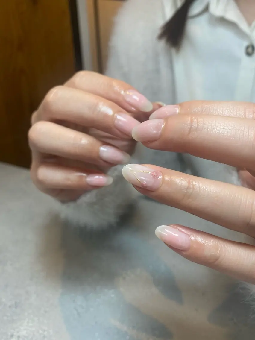 ネイル チークネイル 韓国ネイル 苦楽園the she nailのネイルデザイン