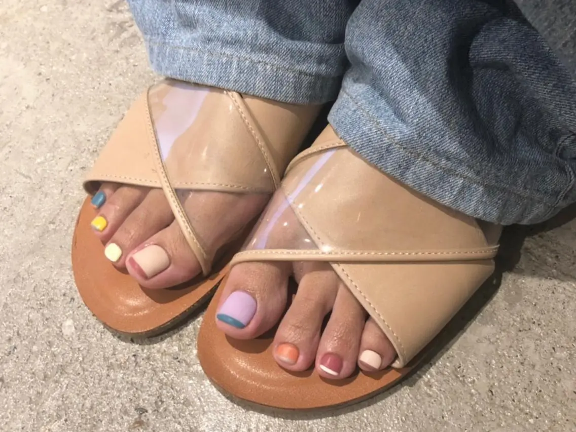 ネイル フレンチネイル マットネイル フットネイル w*ange MAOのネイルデザイン
