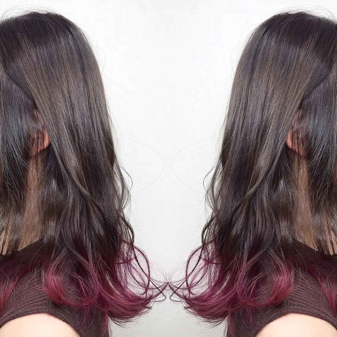 セミロング カラー バイオレットカラー ヘアカラー 柴田 祐輔のヘアスタイル