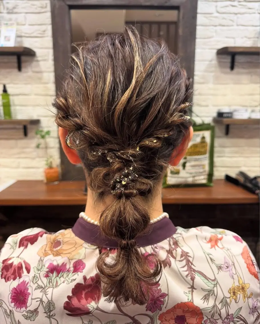 ミディアム ヘアアレンジ ヘアセット 丹 由佳のヘアスタイル