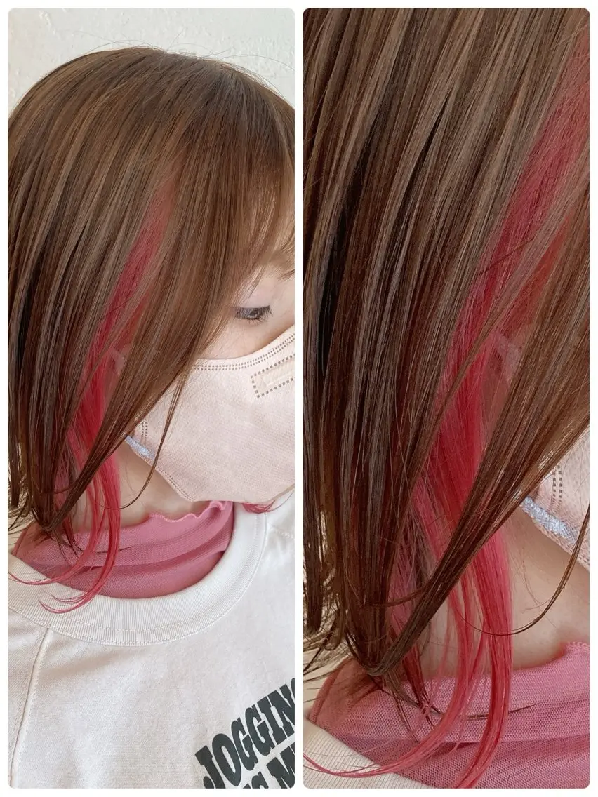 カラー ブラウンカラー ピンクカラー ヘアカラー マネージャー× 髪質改善×ウルトワのヘアスタイル