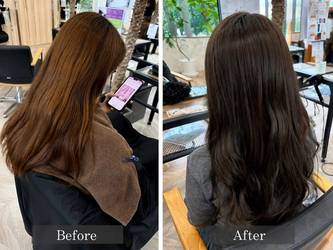 ロング アッシュ アッシュグレー 堺田 瑠果のヘアスタイル
