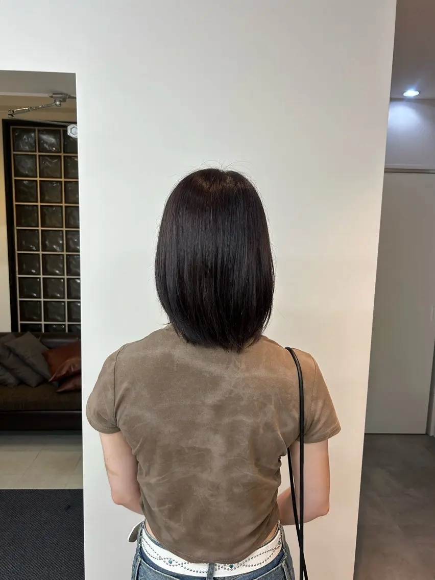 ミディアム カラー わたらい しせのヘアスタイル