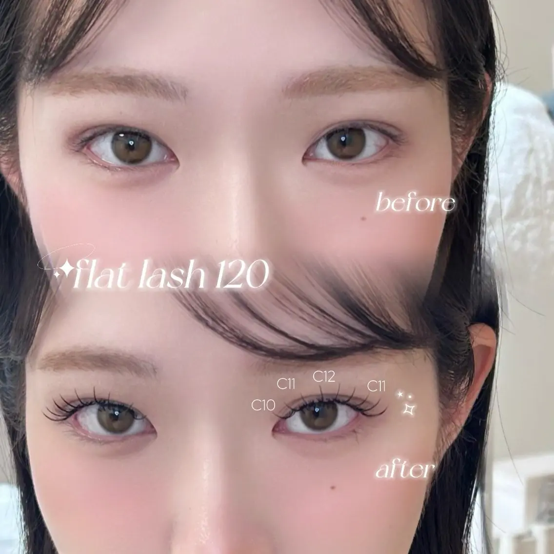 .*･ﾟアイドルまつげ.*･ﾟ束感マツエク フラットラッシュ120本まで＋美容液コーティングプレゼント 9800円の写真