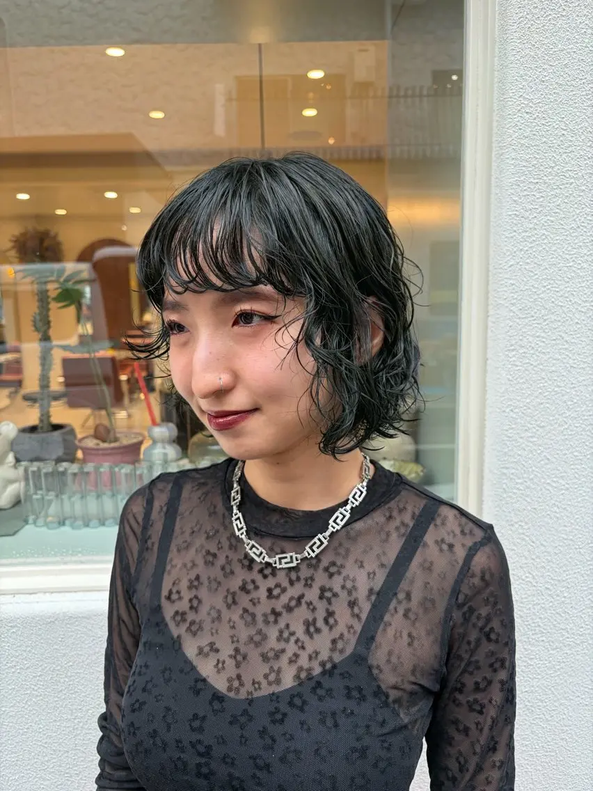 ミディアム カラー パーマ ミディアムパーマ ヘアカラー ブリーチ×透明感 カラー/楓梨🎀のヘアスタイル
