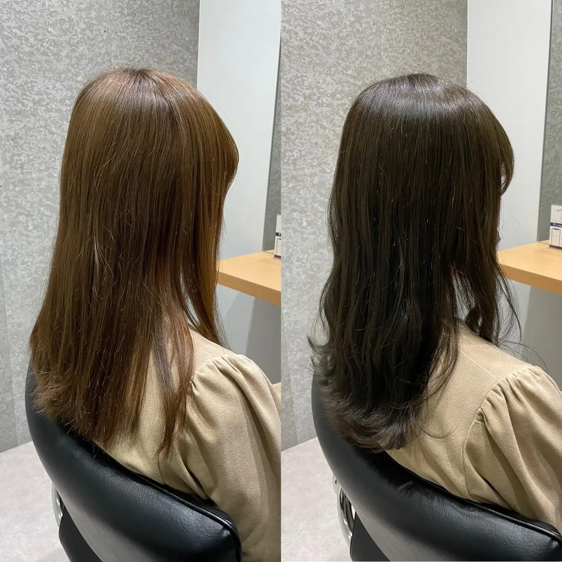 セミロング カラー 透明感カラー イルミナカラー トリートメント 髪質改善ヘアケア 艶髪特化/上田のヘアスタイル