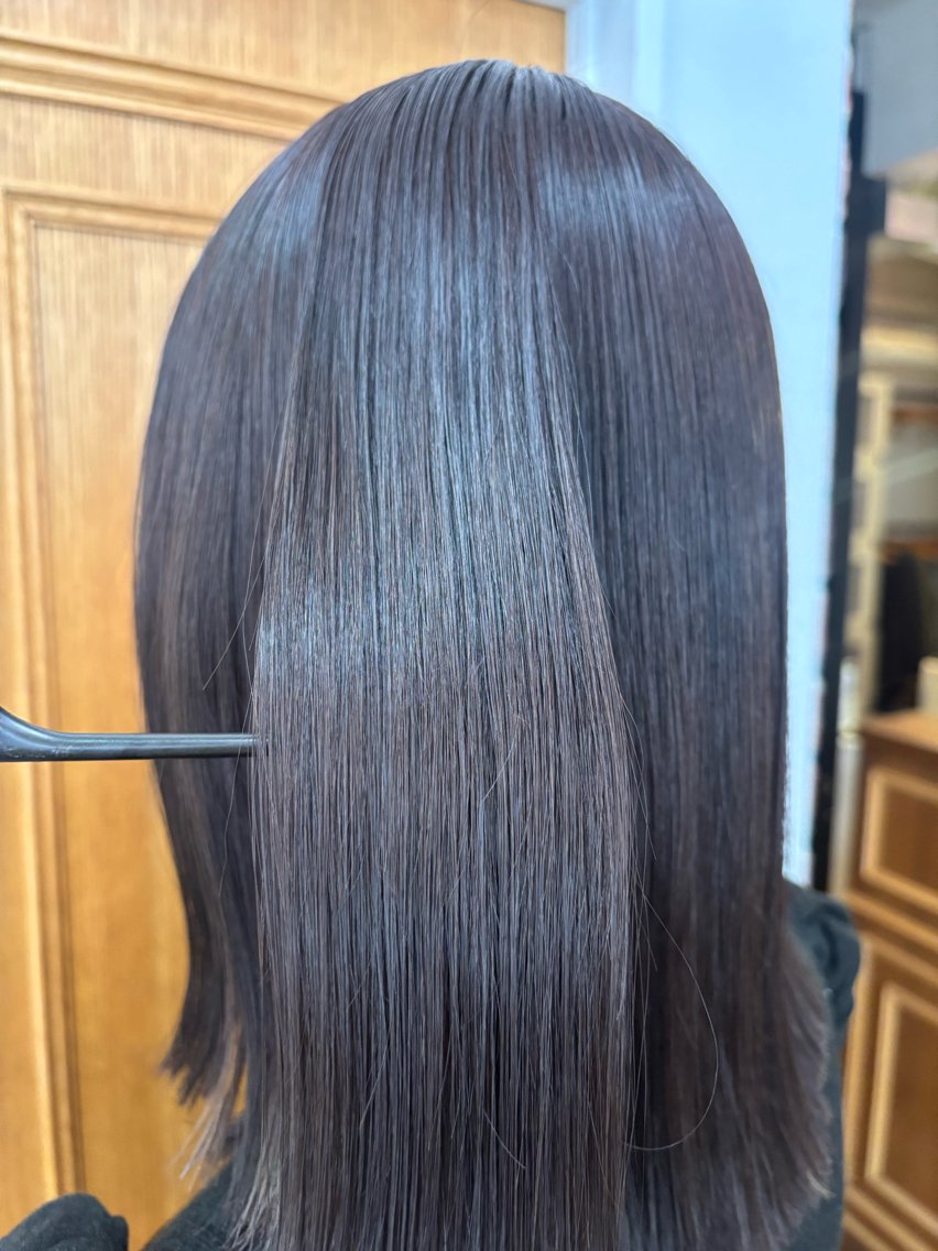 セミロング パーマ 縮毛矯正 くいた あやなのヘアスタイル