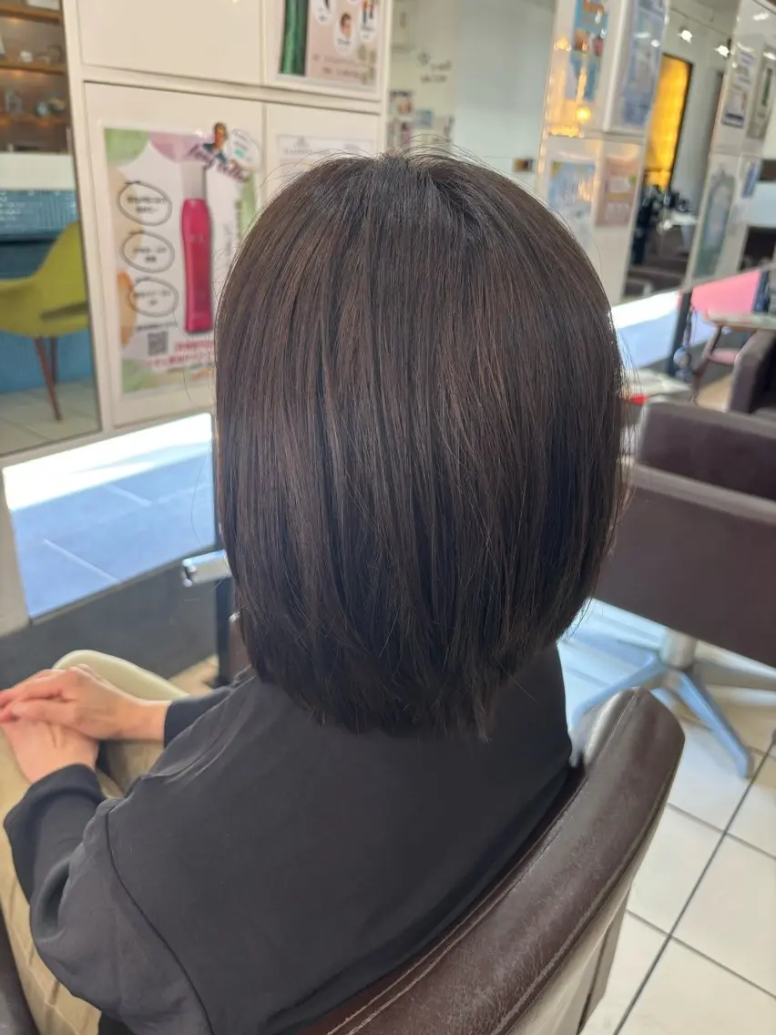 ミディアム カラー ヘアカラー 銭谷 瑞姫のヘアスタイル