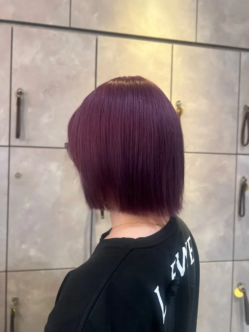 ミディアム カラー ヘアカラー トリートメント ヘアセット 🎀ハイトーン・艶 カラー HANA🎀のヘアスタイル