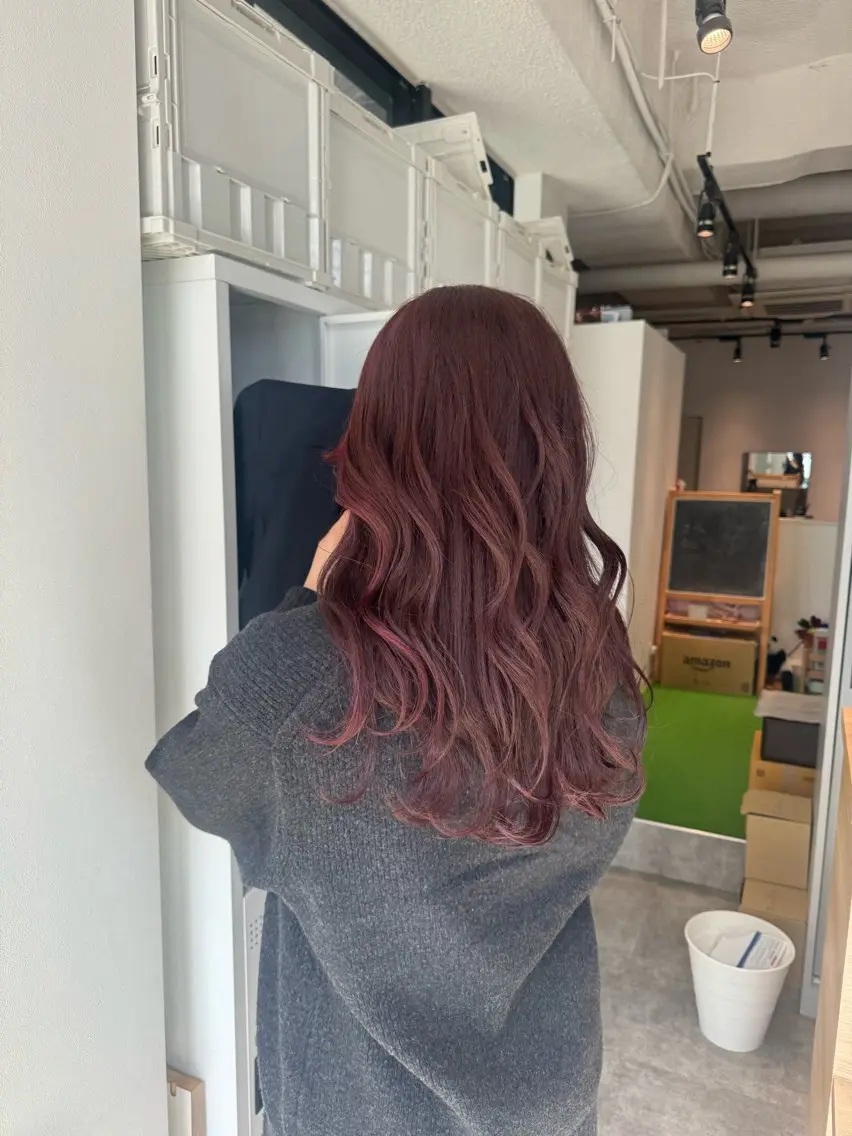 ロング カラー ブリーチ ダブルカラー ラベンダーカラー ブリーチなしカラー ピンクカラー カット ヘアカラー オスズ 🎀´-のヘアスタイル