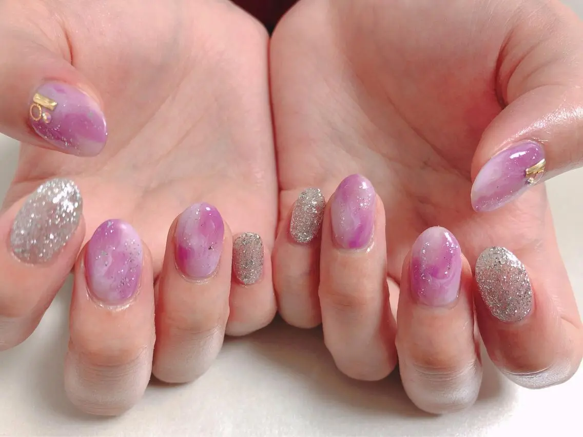 ネイル 大理石ネイル(マーブル) kiki nail &brow二子玉川のネイルデザイン