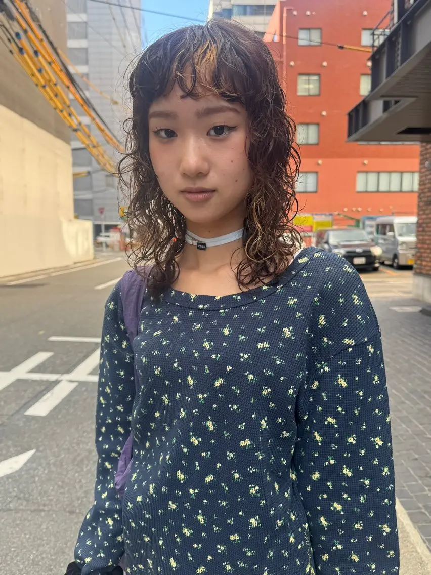 セミロング パーマ カット パーマ トリートメント しずく/Lilu/ 博多美容室のヘアスタイル