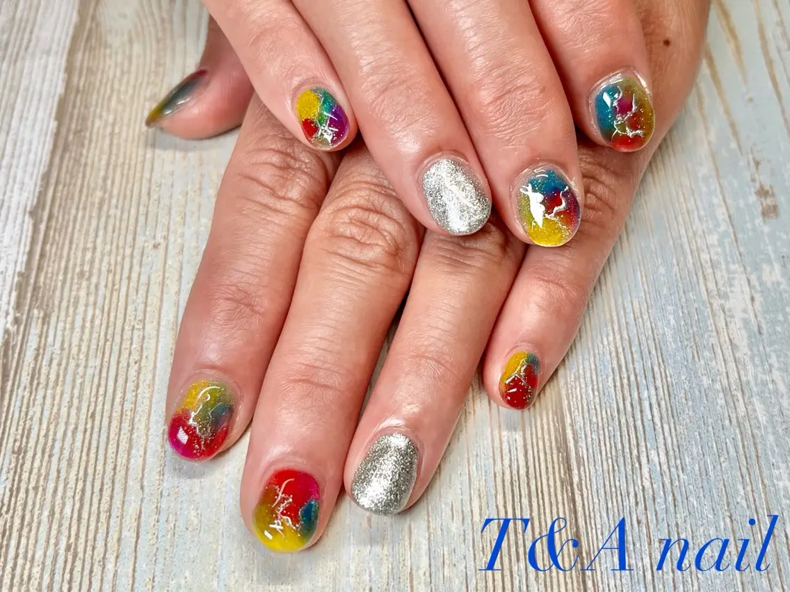 ネイル 長さ出し ジェルネイル ニュアンスネイル スカルプネイル ショートネイル T&A nailのネイルデザイン
