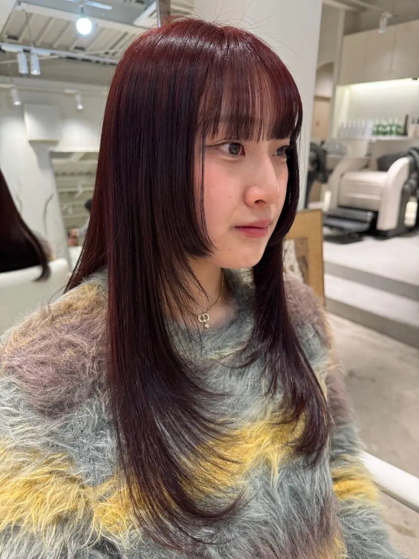 カラー ブリーチ ダブルカラー 本田 実可子のヘアスタイル