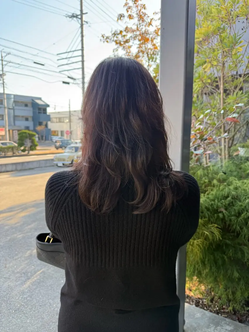 セミロング ハイレイヤー レイヤーカット カット 暖色カラー/髪質改善 /レイヤーカット/翠のヘアスタイル
