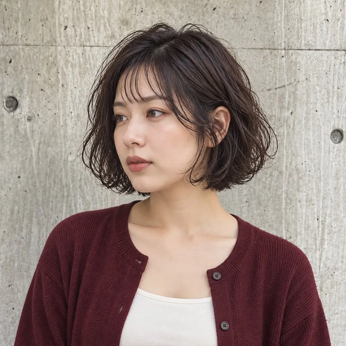 ショート パーマ ボブ デジタルパーマ カット パーマ NAGANO/朝ラク くせ毛風パーマのヘアスタイル