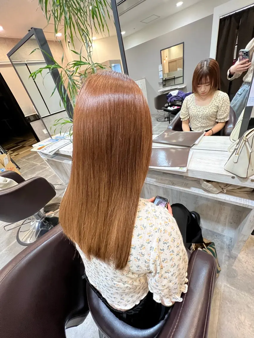 ロング パーマ 縮毛矯正 カット 縮毛矯正 Naru┆川西能勢口 ┆髪質改善サロンのヘアスタイル