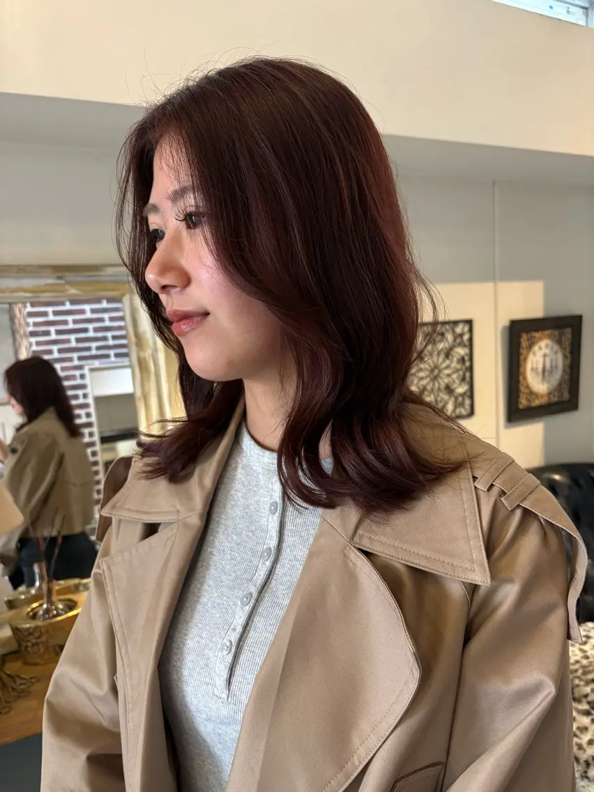 ミディアム カラー カット ヘアカラー トリートメント ヘッドスパ ichika/福岡 /透明感カラー🤎のヘアスタイル