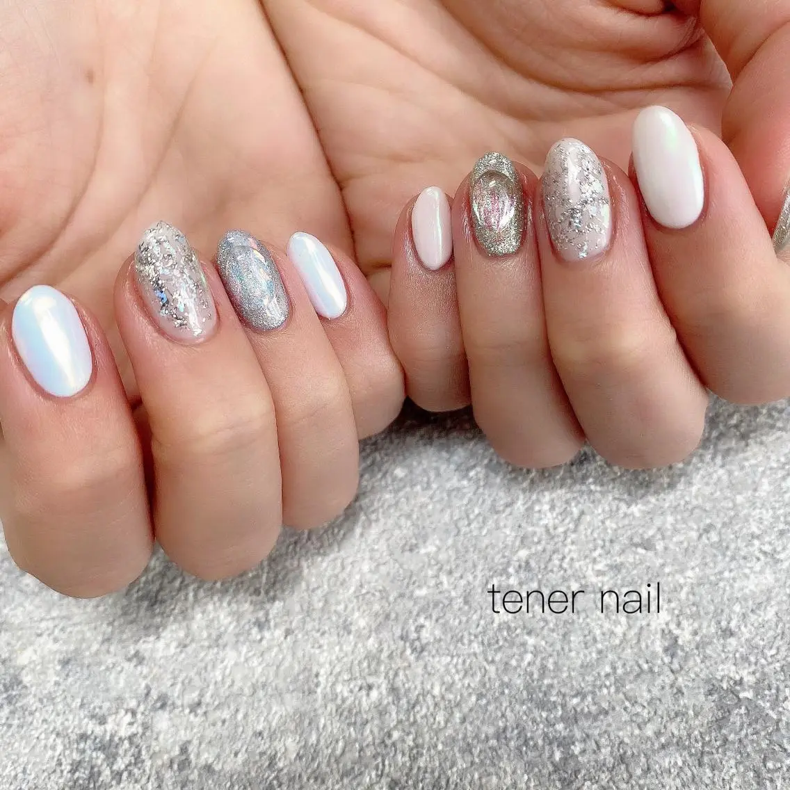 ネイル 春ネイル ホワイト テネルネイル tener nailのネイルデザイン