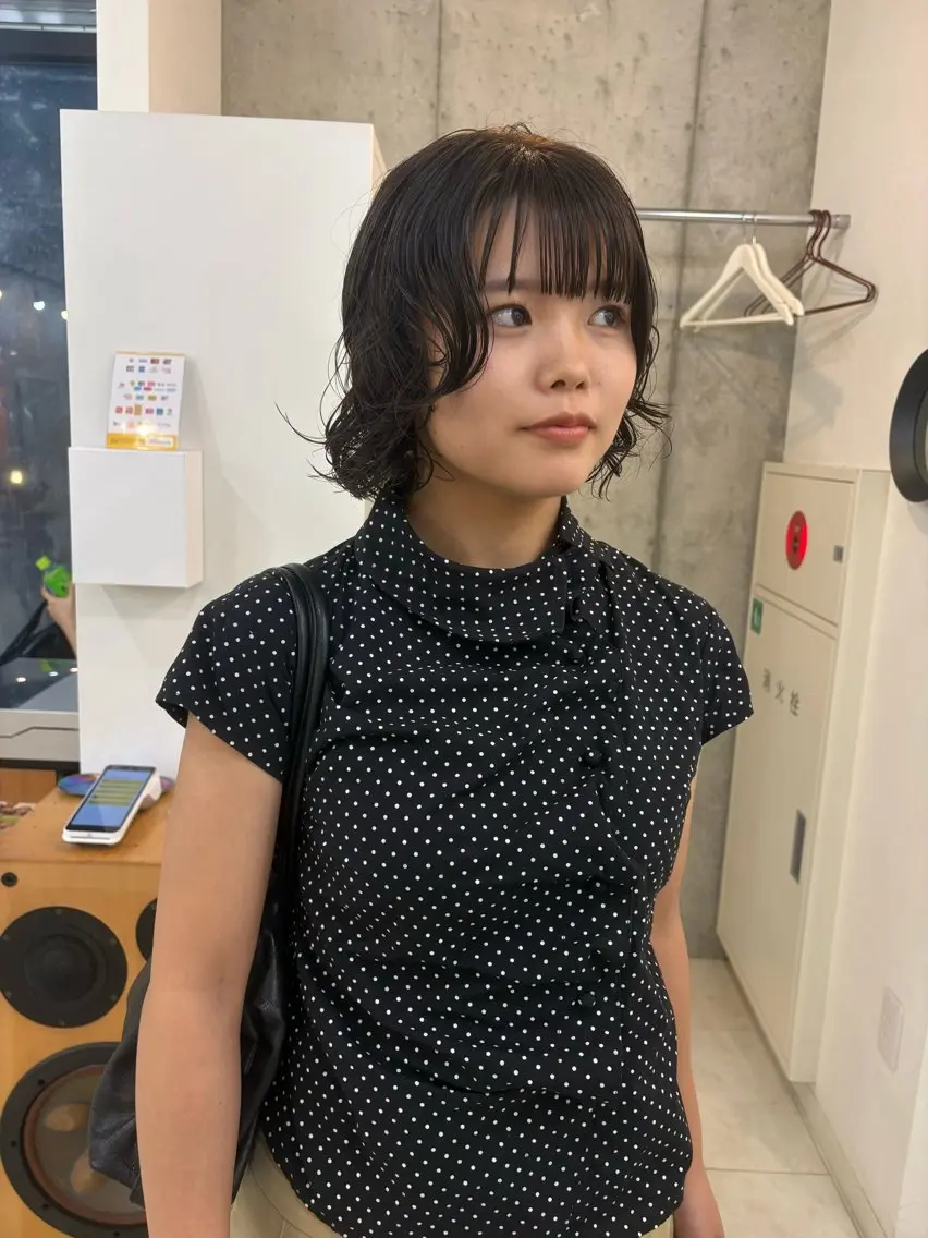 ショート カラー パーマ カット ヘアカラー パーマ eri kinjoのヘアスタイル