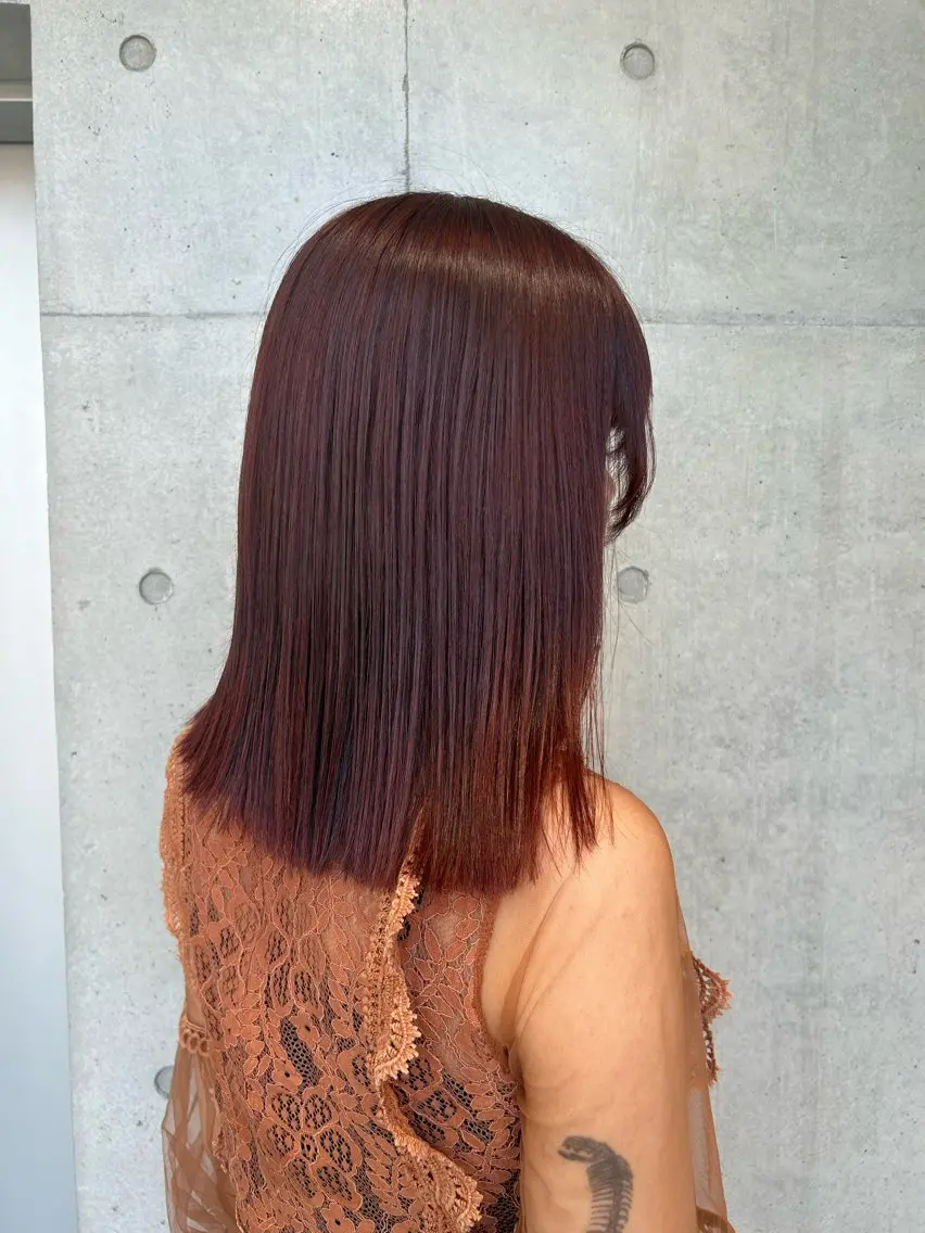 ミディアム カラー ヘアアレンジ ヘアカラー トリートメント ボブ艶モテカラー🫧 カリンのヘアスタイル
