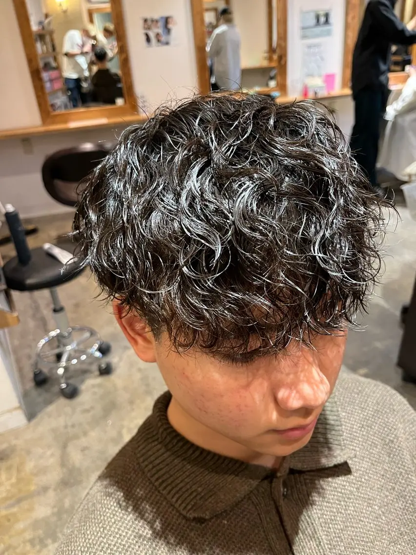 パーマ メンズ カット パーマ トリートメント ヘアセット 💈メンズパーマ特化 店長望月謙二郎💈のヘアスタイル