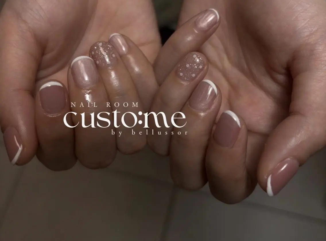 ネイル ドット フレンチネイル custom：me shunaのネイルデザイン
