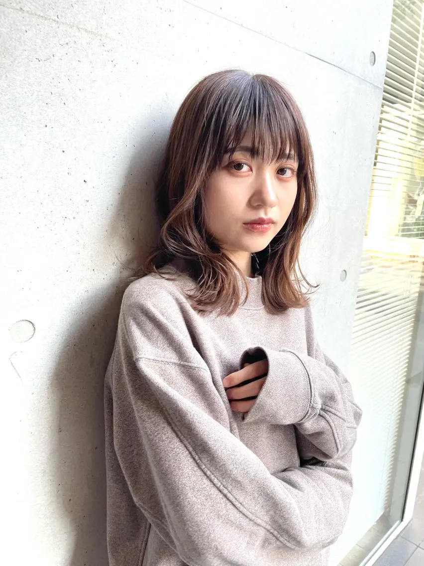 ミディアム 似合わせカット 迫留由弥のヘアスタイル