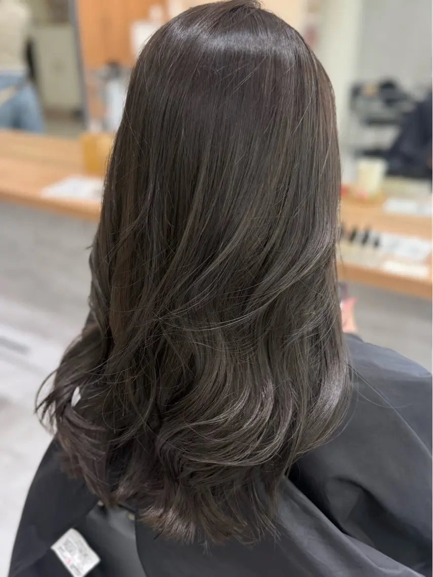 ミディアム カラー 透明感カラー グレージュ オリーブグレージュ オリーブグレー カット ヘアカラー 透け感color/ SUのヘアスタイル