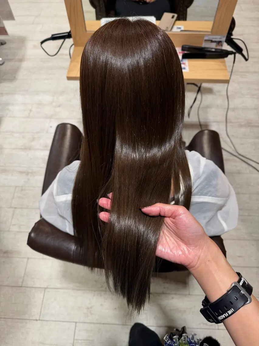 ロング カット ヘアカラー トリートメント 能松 玲奈のヘアスタイル