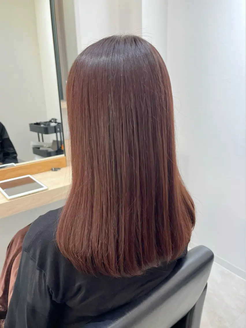 ロング カラー ブラウンカラー ピンクカラー ピンクブラウン 【ニュアンスカラー・ 髪質改善】スズキカナのヘアスタイル