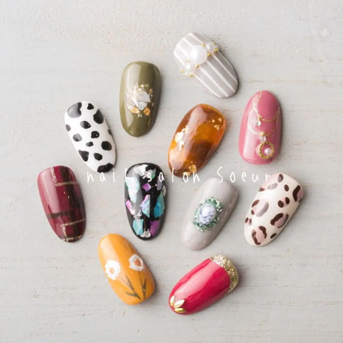 ネイル アートネイル フレンチネイル ワンカラーネイル nail salon Soeurのネイルデザイン