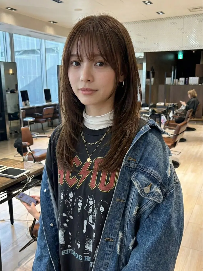 ロング カラー カット ヘアカラー トリートメント SHION/銀座 まとまるカット🩵のヘアスタイル