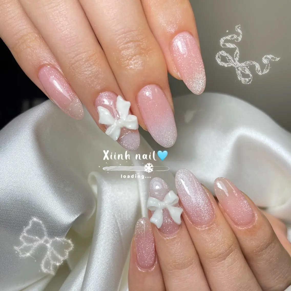 ネイル ブラウン チークネイル 桜ネイル 長さ出し フットネイル ハンドネイル XIINH NAIL SALONのネイルデザイン