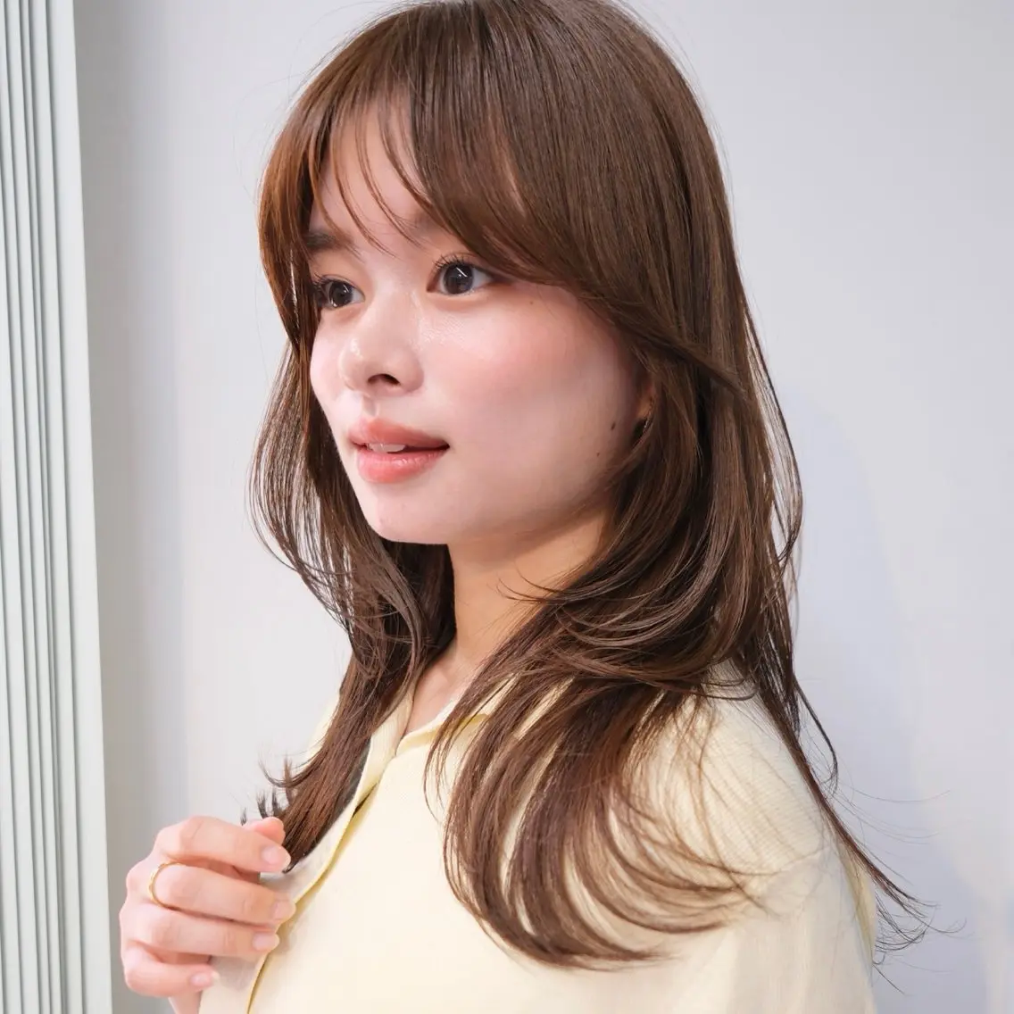 ミディアム カット ヘアカラー トリートメント 似合わせ/ベージュ /レイヤー/りほ🤍のヘアスタイル
