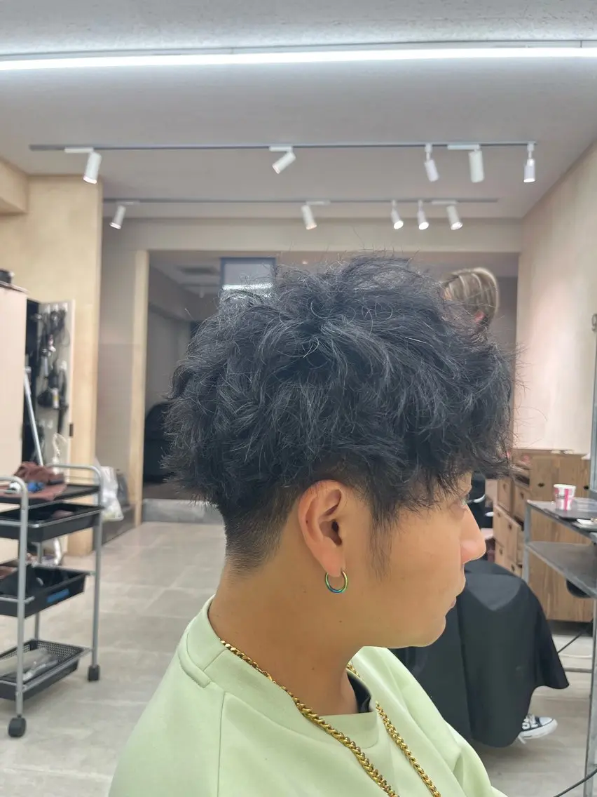 ショート パーマ メンズ ハイトーン/メンズ パーマ👾ますのヘアスタイル