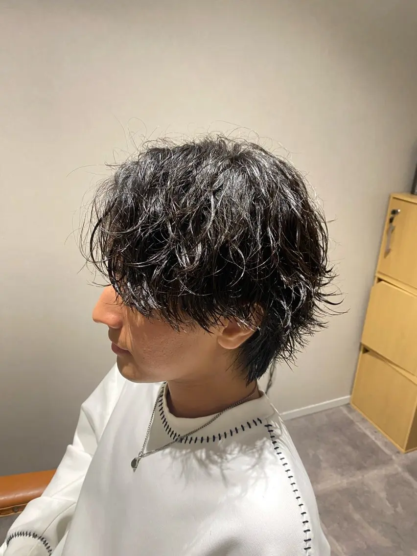 ミディアム パーマ ミディアムパーマ カット パーマ 【メンズ特化】 茅野　洋介のヘアスタイル