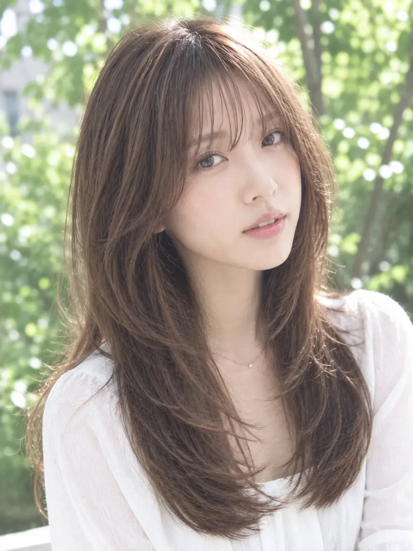 セミロング カラー くびれヘア レイヤーカット 髪質改善×レイヤー カット  大西のヘアスタイル
