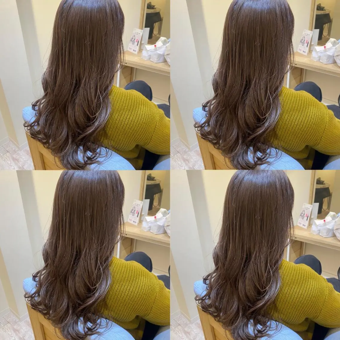ロング カラー 金島 青のヘアスタイル