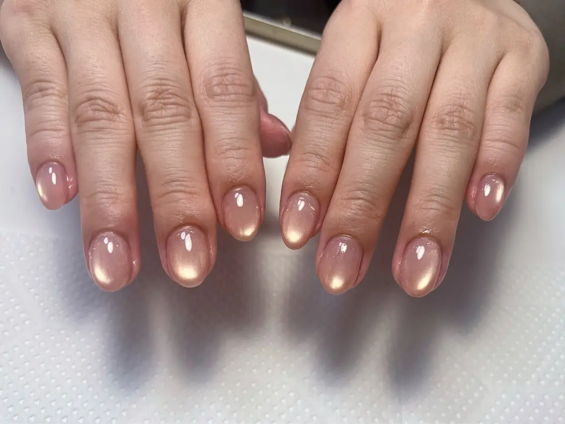 ネイル アートネイル フレンチネイル 韓国ネイル ワンホンネイル ハンドネイル 心斎橋Mione nail salonのネイルデザイン