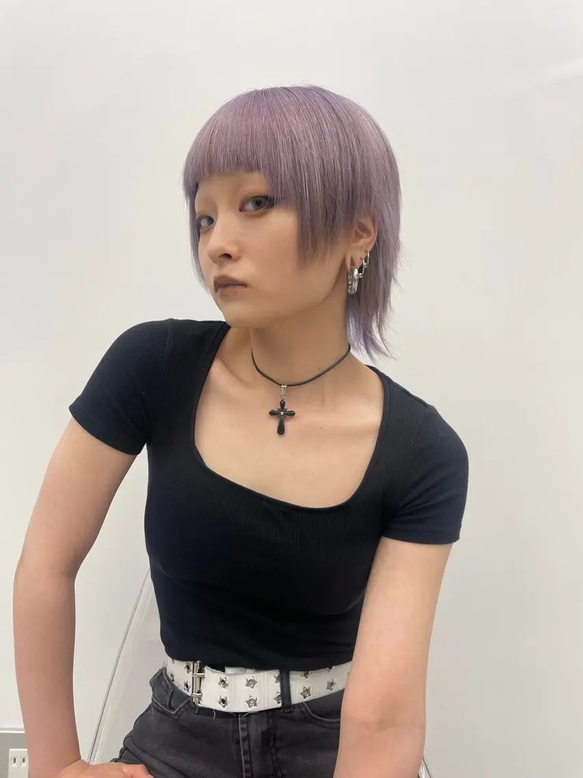 ショート カラー ブリーチ ラベンダーカラー 薬院浄水通/ショート /メンズ/rukaのヘアスタイル