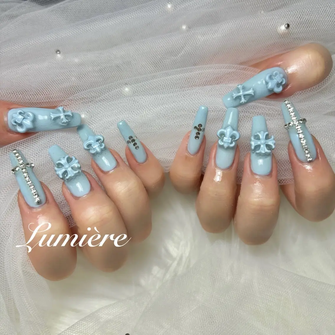 ネイル ロングネイル Lumière| ロング|ワンホンのネイルデザイン