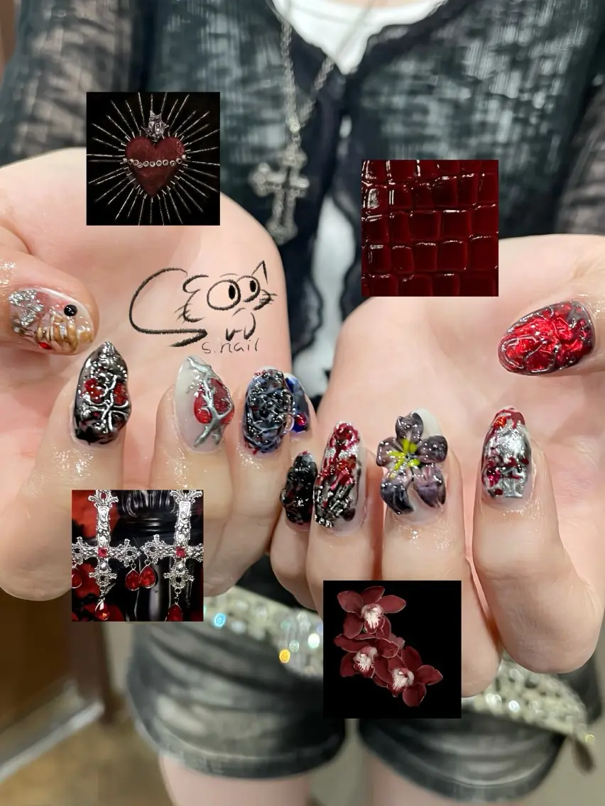 ネイル フレンチネイル ジェルネイル キラキラネイル ラメ(グリッター) マグネットネイル S.nail _のネイルデザイン