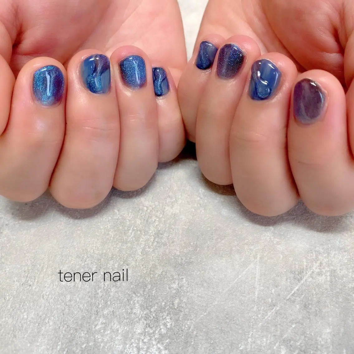 ネイル ブルー マグネットネイル パープル テネルネイル tener nailのネイルデザイン