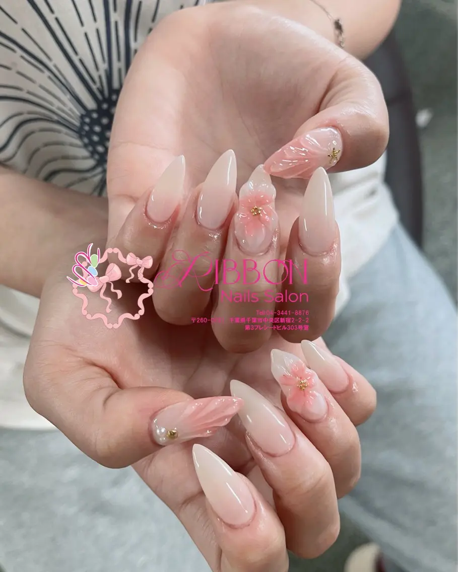 ネイル フットネイル フレンチネイル ジェルネイル マグネットネイル 持ち込み ハンドネイル Ribbonnail salonのネイルデザイン