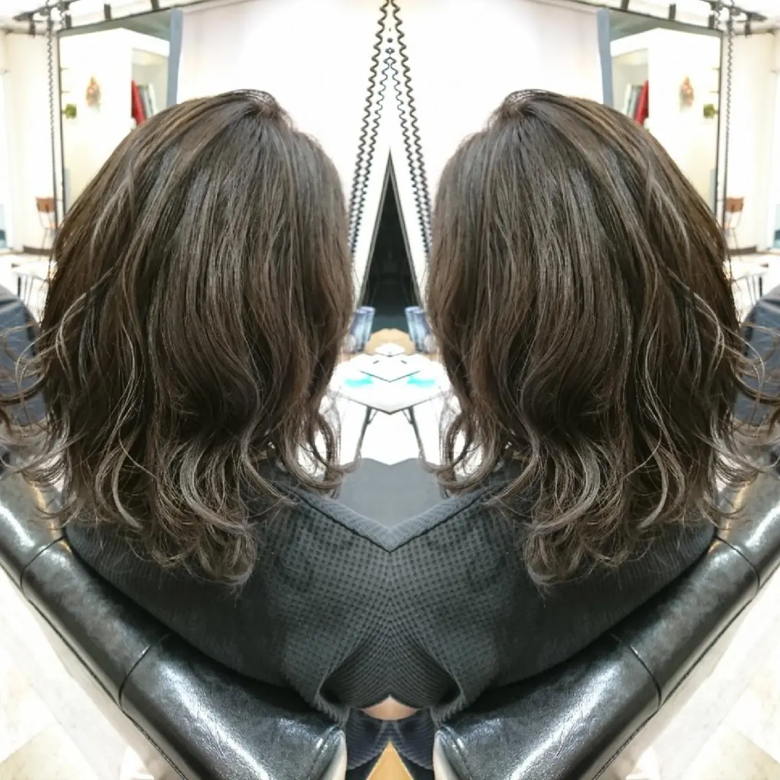 カラー ヘアアレンジ セミロング イルミナカラー トリートメント カット ヘアカラー トリートメント 艶カラー/インナー /グラデ/大西小百合のヘアスタイル