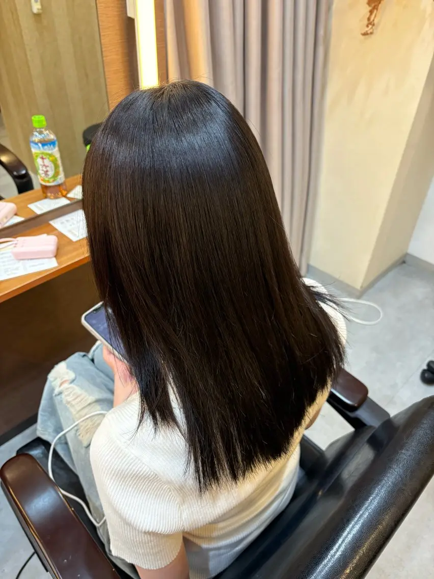 セミロング 縮毛矯正 ❤️cocona🦕 モデル募集中🎐⭐︎のヘアスタイル