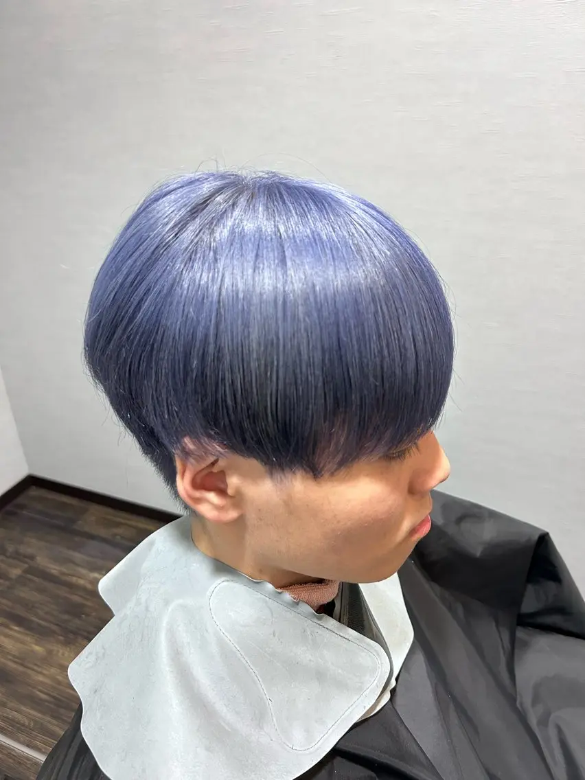 ミディアム カラー ネイビーカラー メンズパーマ募集中/ 栄/大場和哉のヘアスタイル