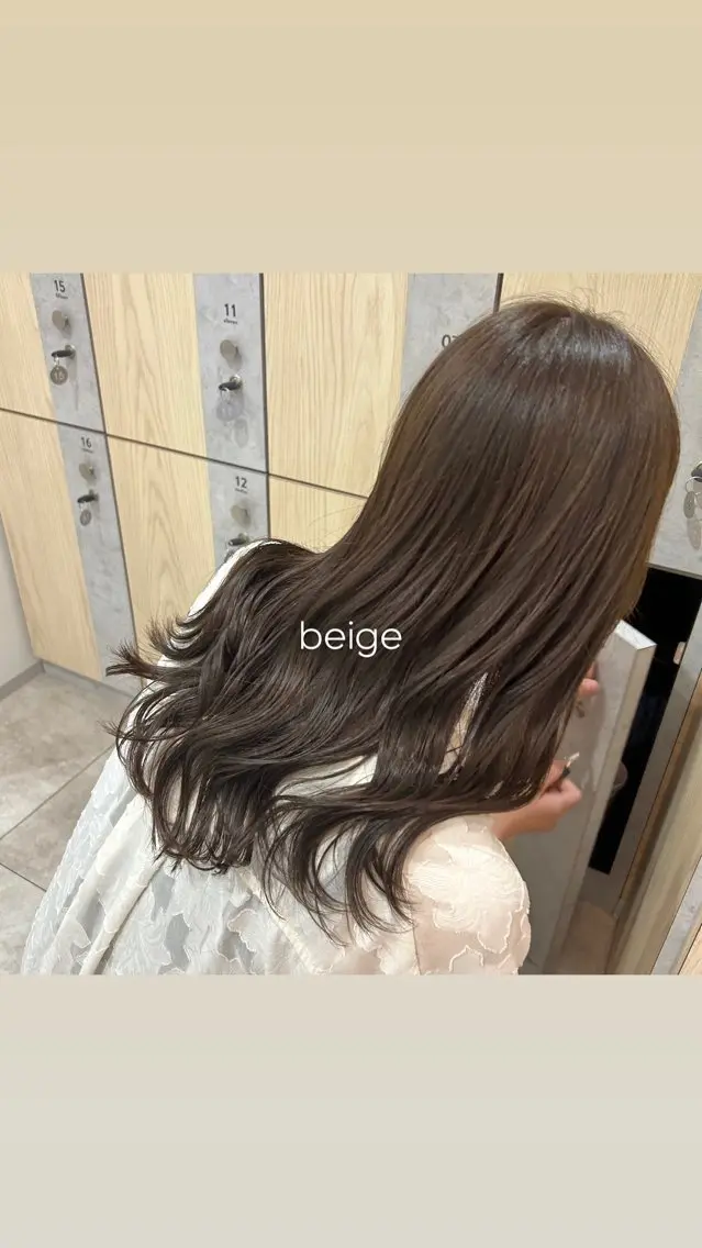 ロング カラー ベージュカラー 透明感カラー カット ヘアカラー SAKINO ベージュカラーのヘアスタイル