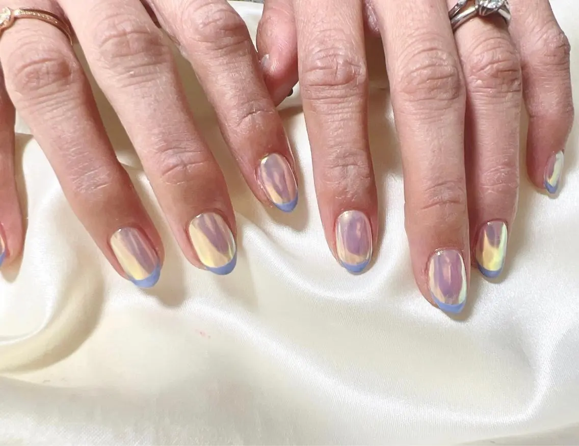 ネイル オーロラネイル 春ネイル ハンドネイル kiki nail &brow二子玉川のネイルデザイン